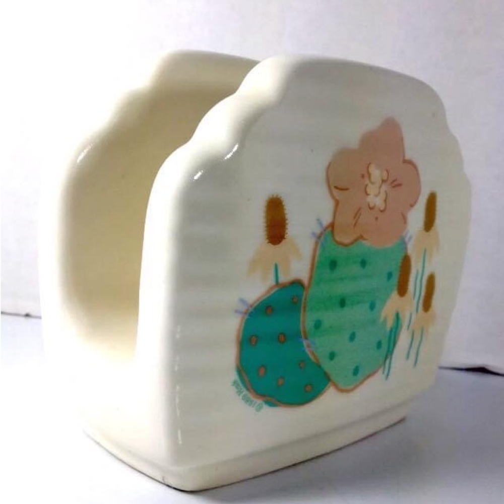 1458~Vintage CA 1989 TREASURE CRAFT Hallmark Napkin Holder Pastel Camarillo - Picture 2 of 7
